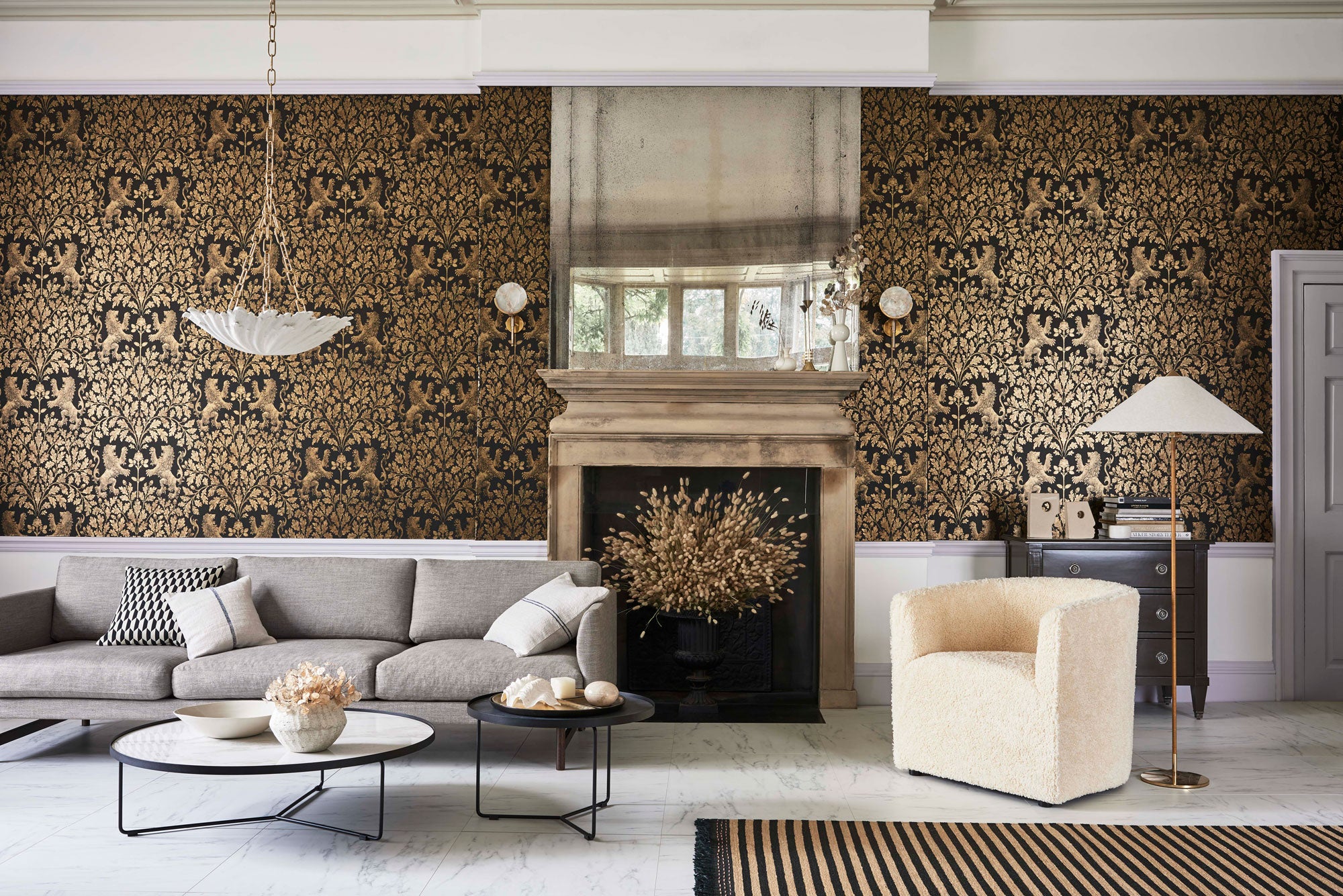 Boscobel Oak - Metallic Antique Gold & Black