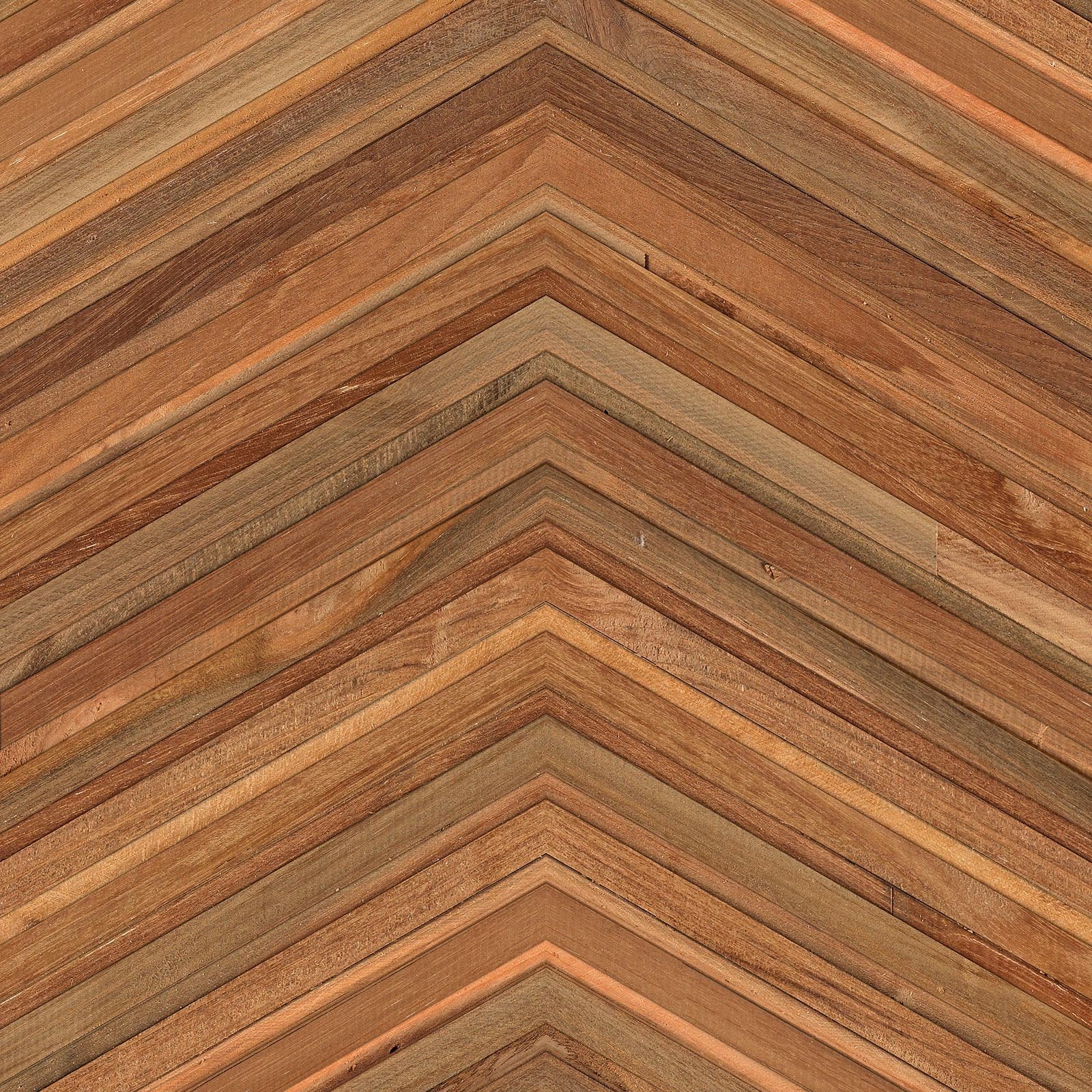 Chevron Timber Strips - Teak on teak