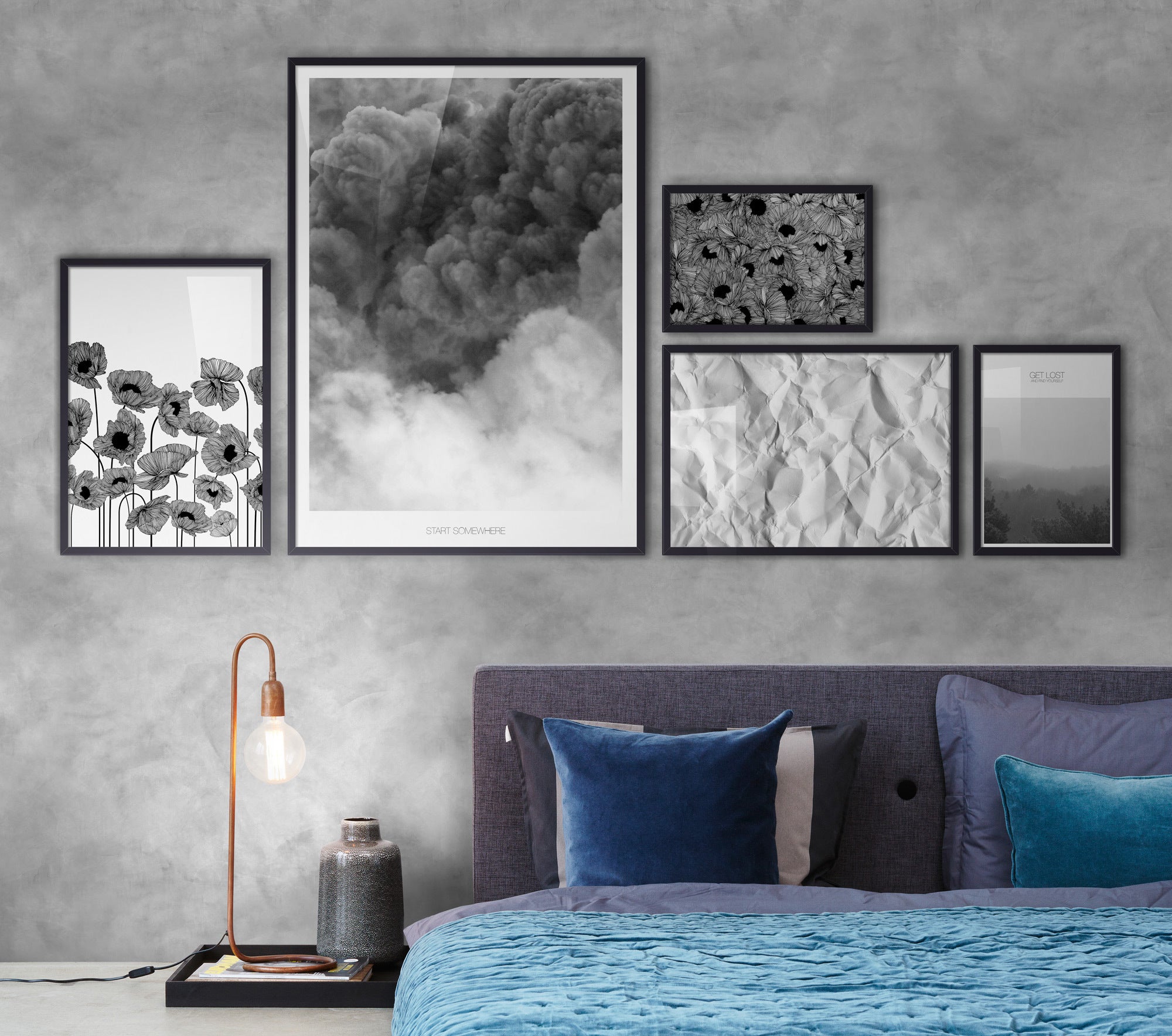 50 x 70 - Sort - Træramme