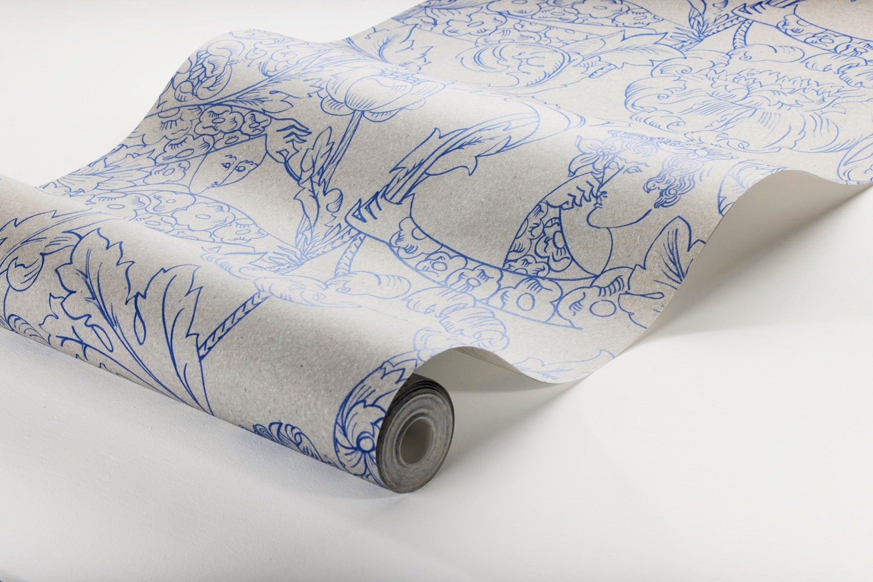Floral Dream - Greige & Blue