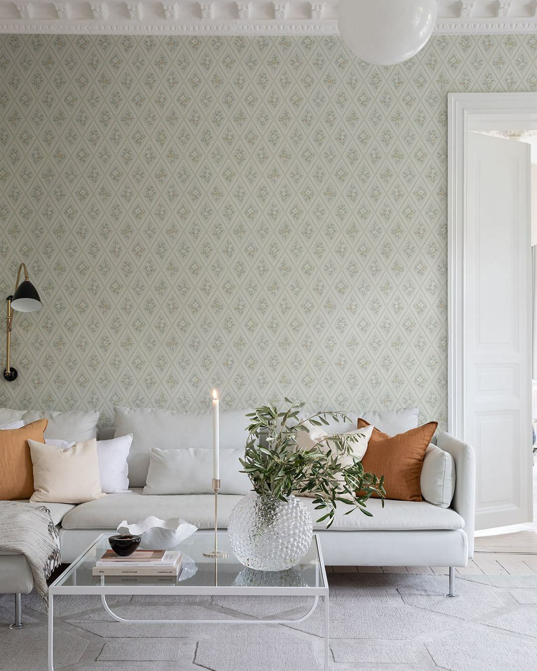 Trellis - Green - Tapetprøve tapetprøve