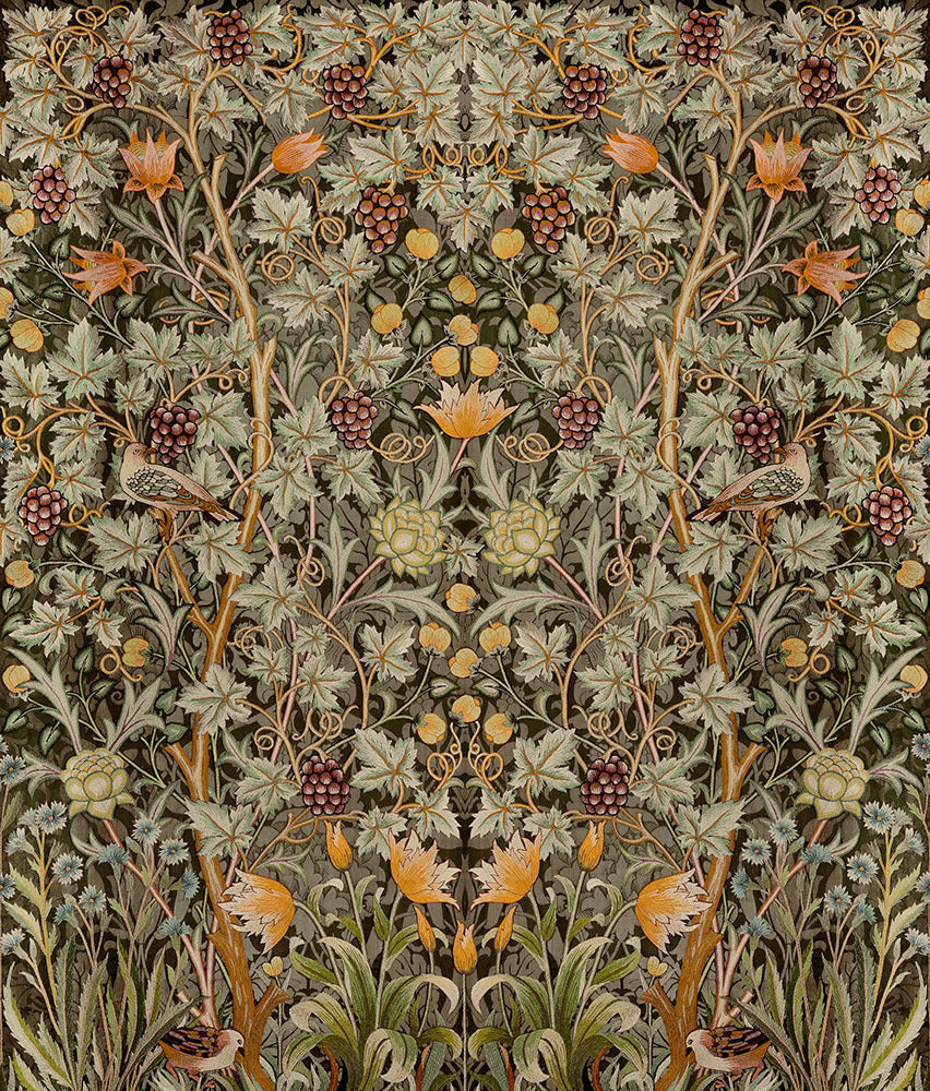 Vine Embroidery - Sepia