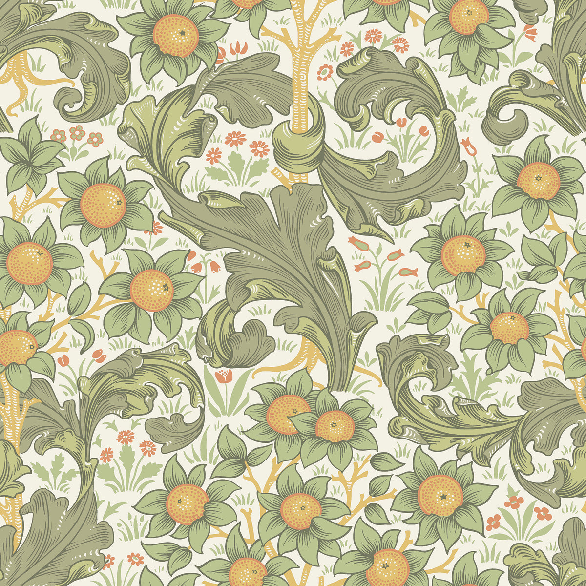 The Orchard - Light Green & Beige