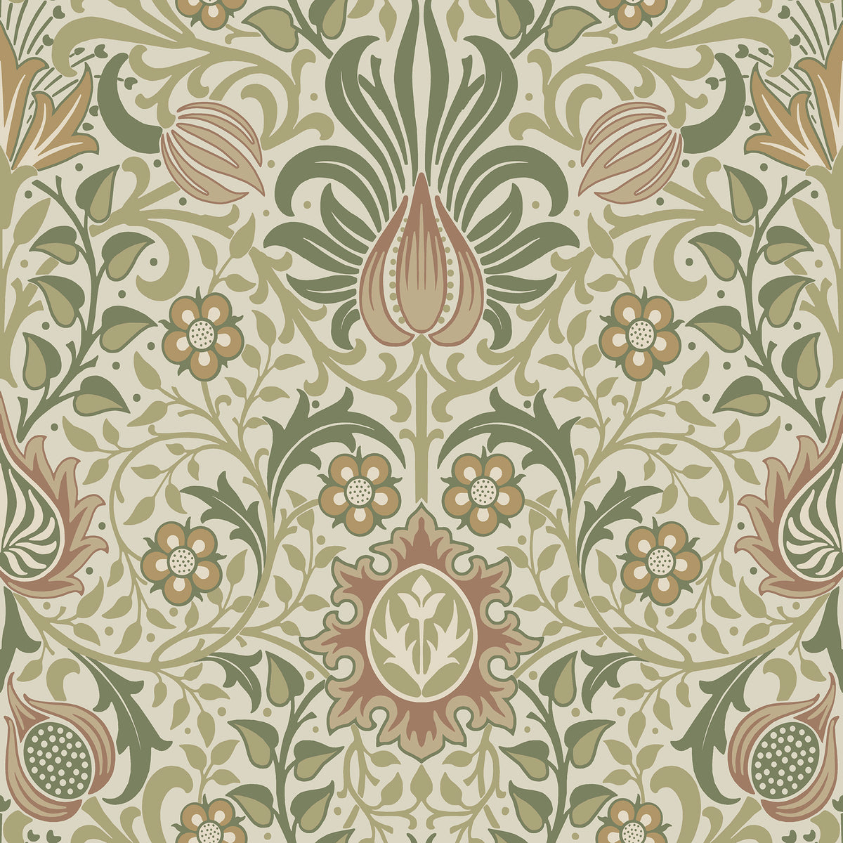 Persian - Beige & Green