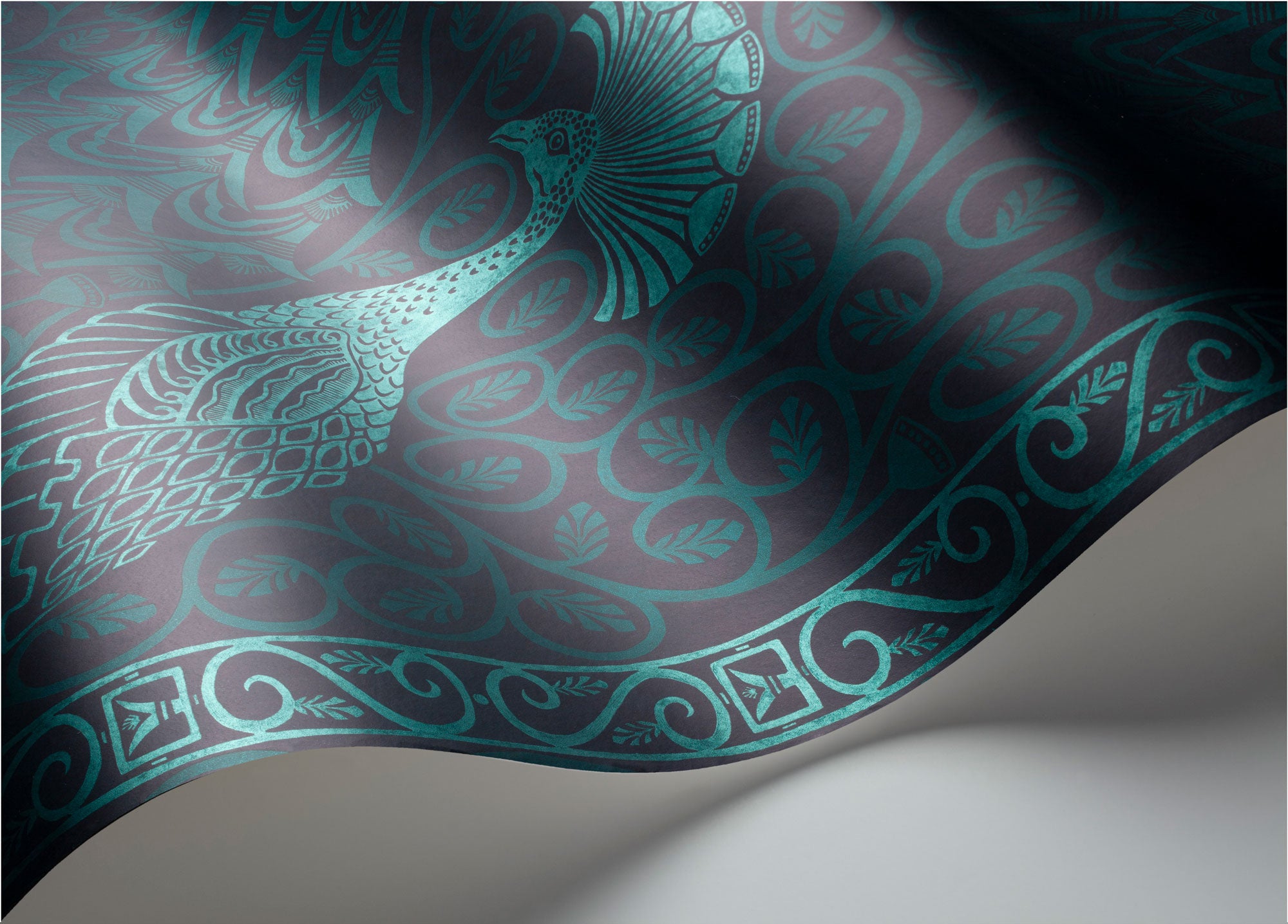 Pavo Parade - Metallic Petrol & Ink
