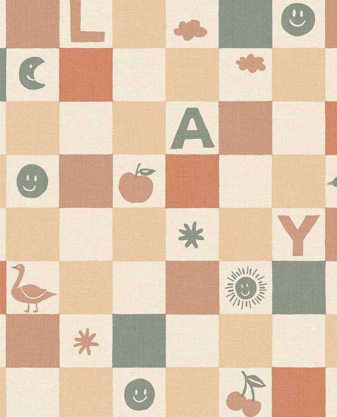 A Playful Check – Rose and Peach