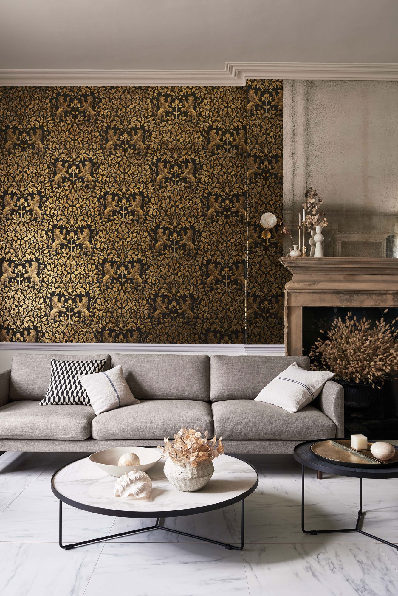 Boscobel Oak - Metallic Antique Gold & Black