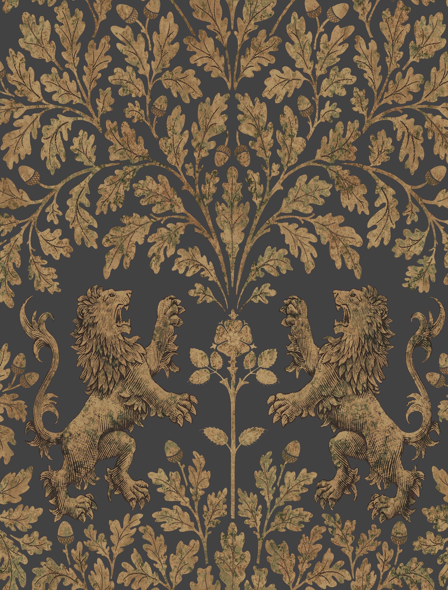 Boscobel Oak - Metallic Antique Gold & Black