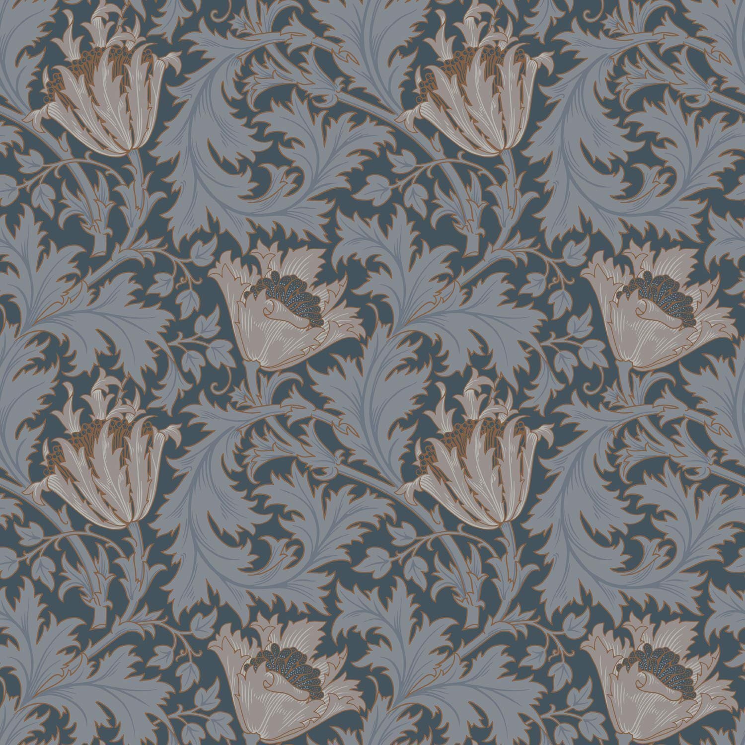 Anemone - W. Morris - Dark Blue