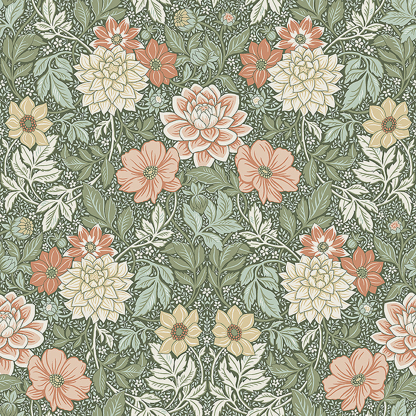 Dahlia Garden - Green