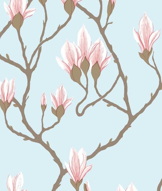 Magnolia - Rose on Sky Blue