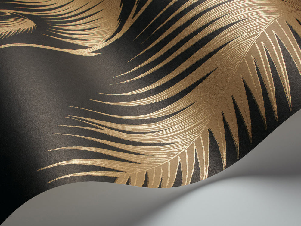 Palm Leaves - Gold on Charcoal