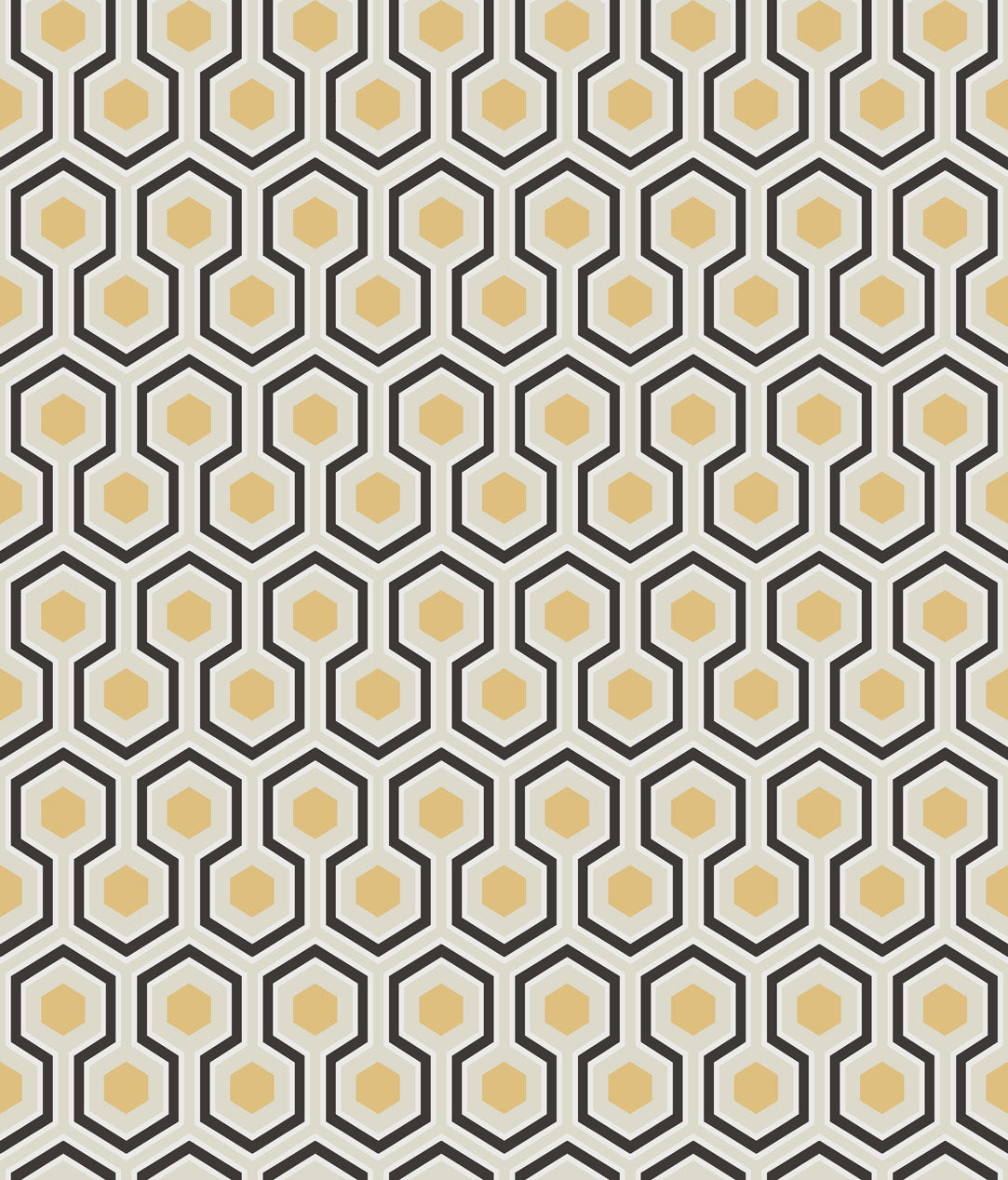 Hicks' Hexagon - Black & Gold on Soft Olive