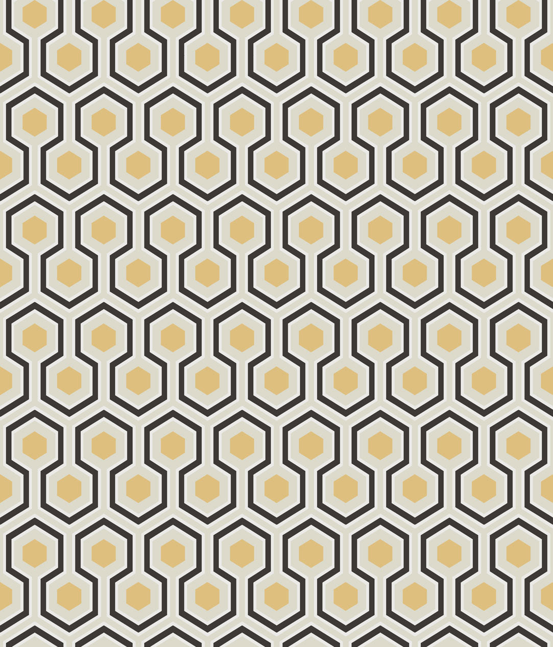 Hicks' Hexagon - Black & Gold on Soft Olive