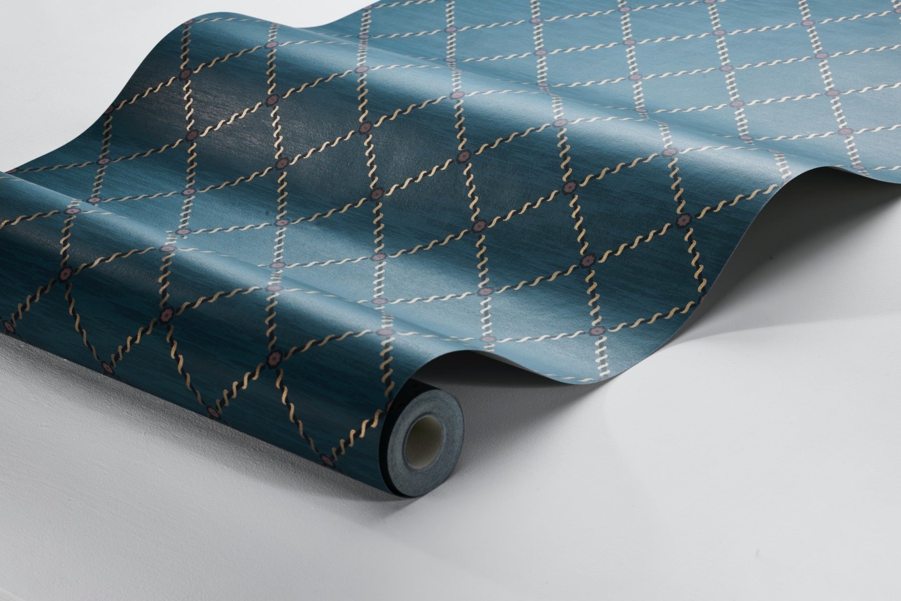 Golden Trellis - Dark Blue