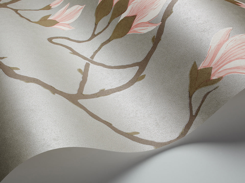 Magnolia - Alabaster on Metallic Silver