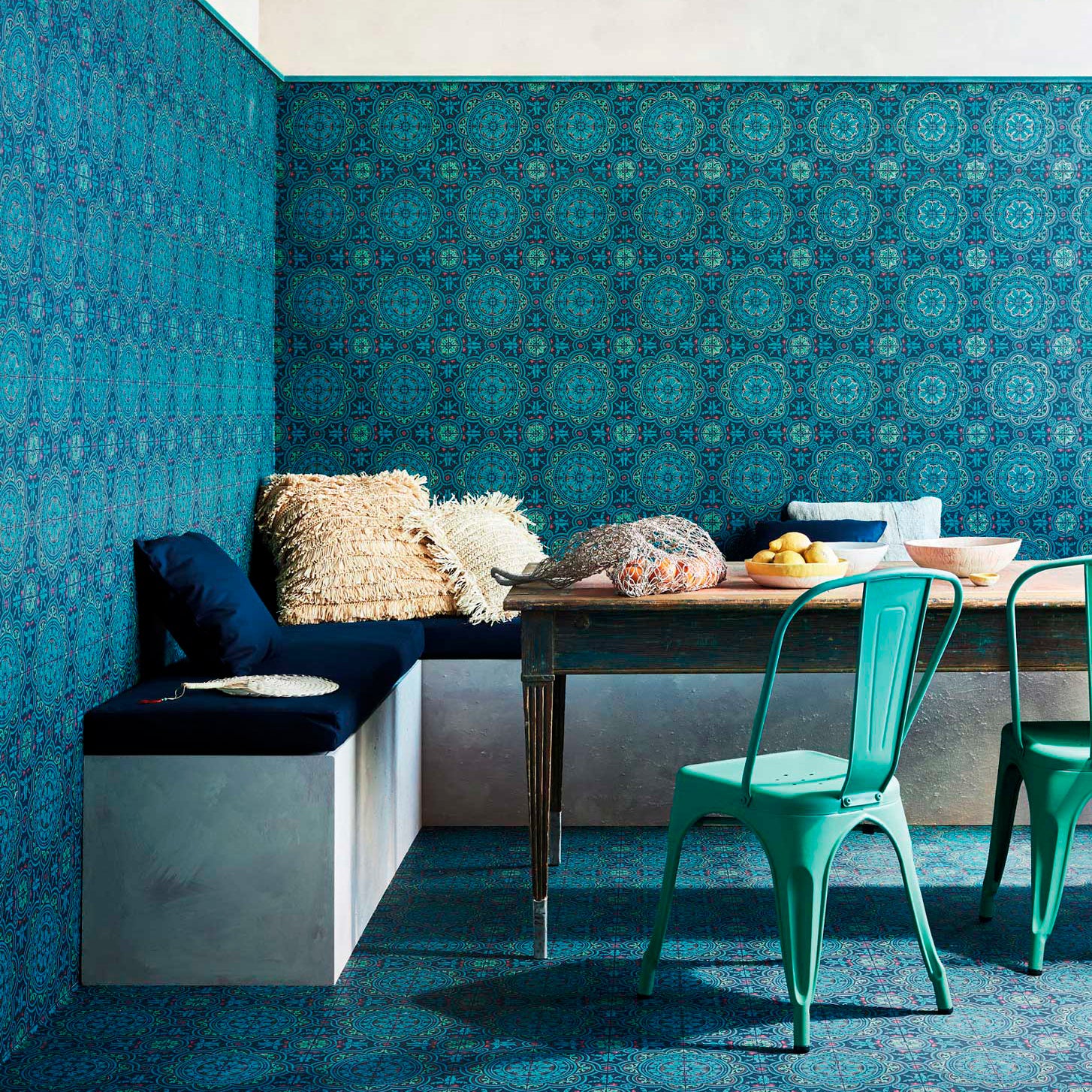 Piccadilly - Petrol, Red & Metallic Gold