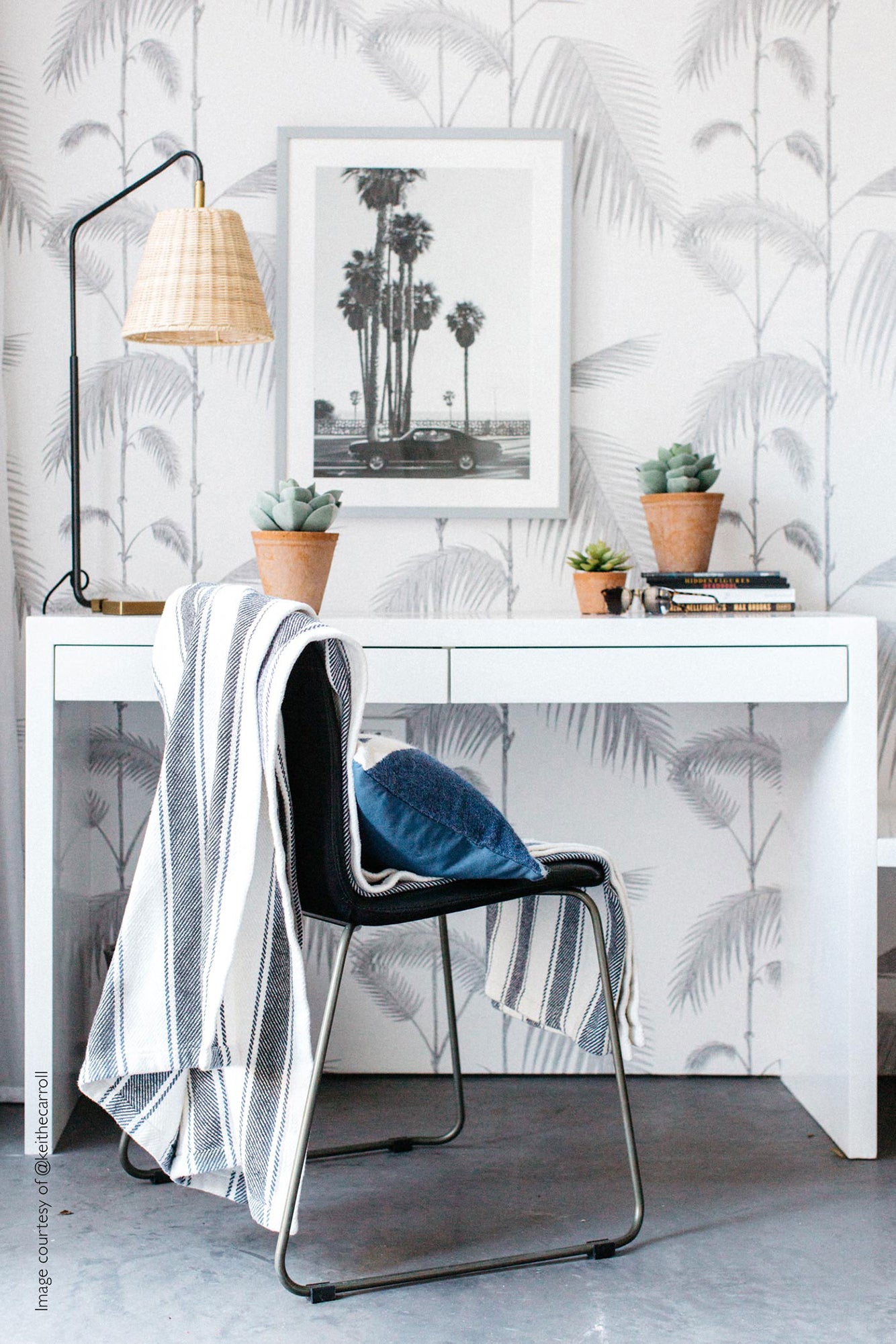 Palm Leaves - Soft Grey on Pearl