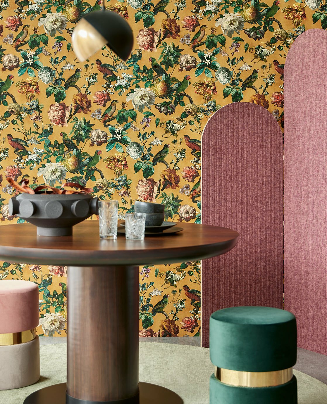 Flowers and Parrots - Mustard