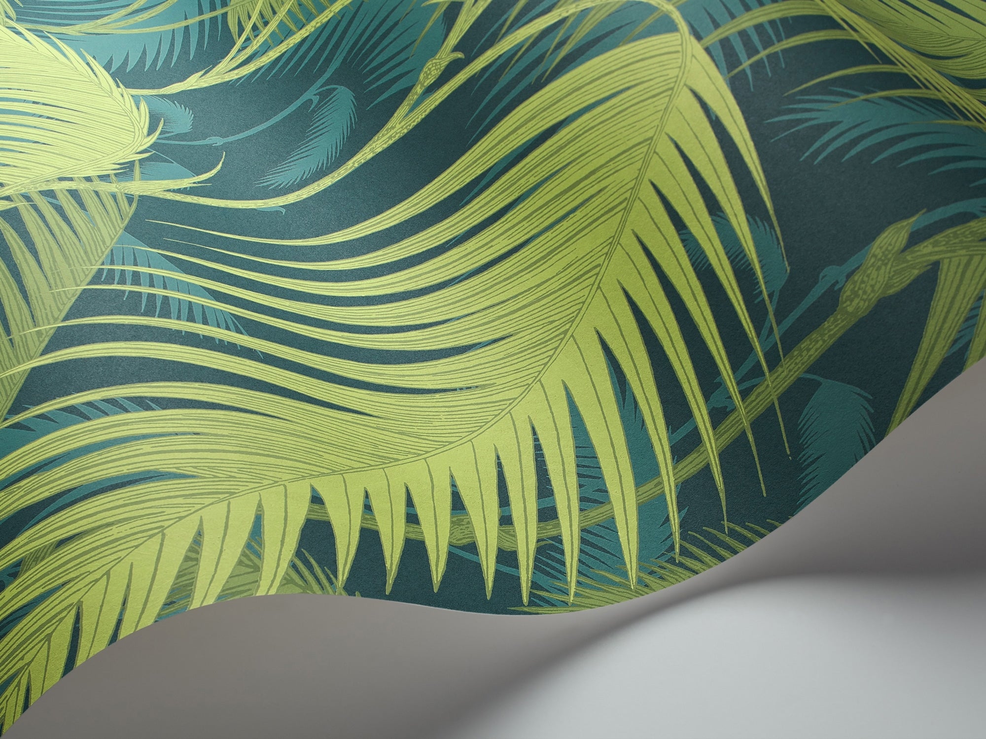 Palm Jungle - Petrol & Lime