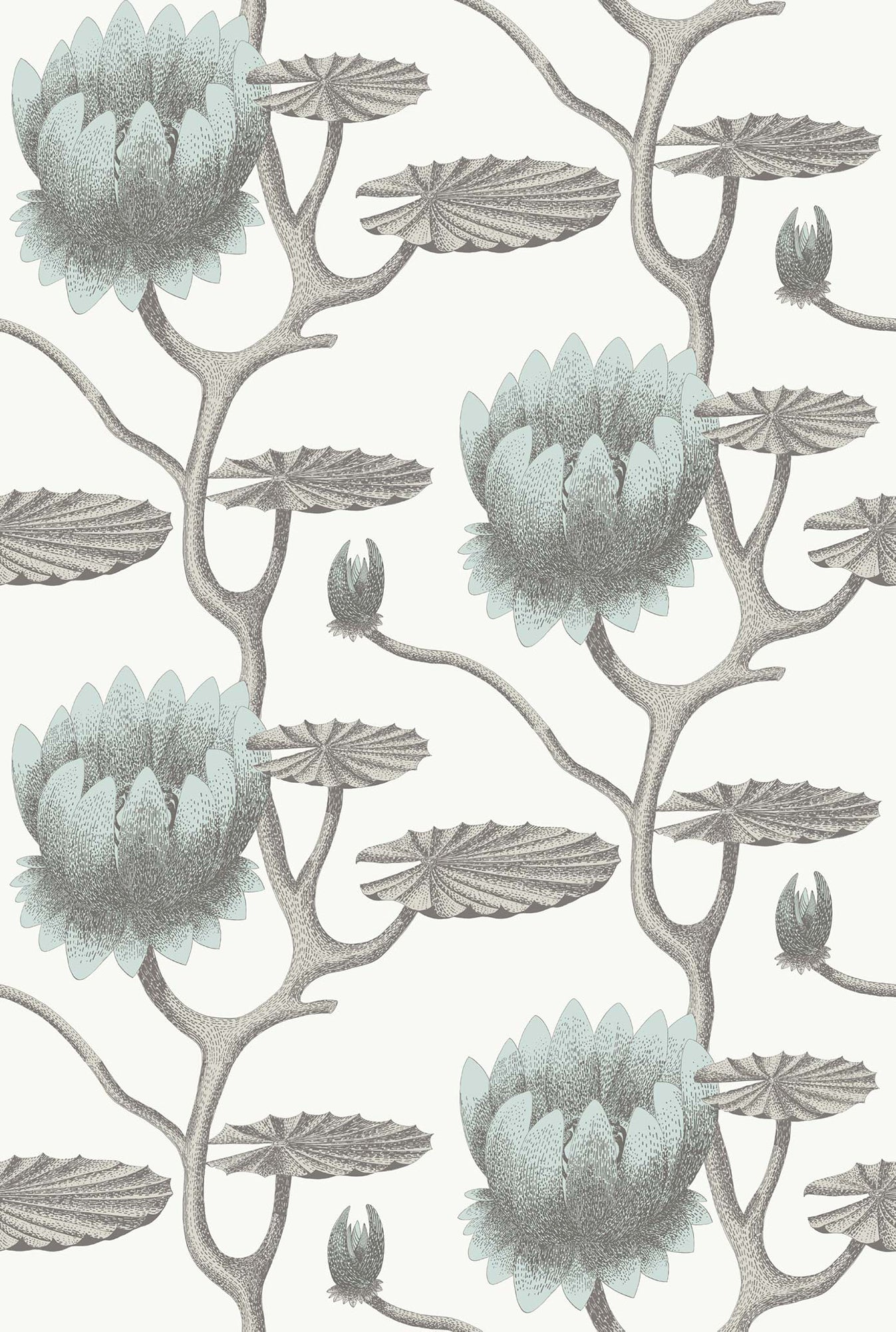 Summer Lily - Print Room Blue on Chalk