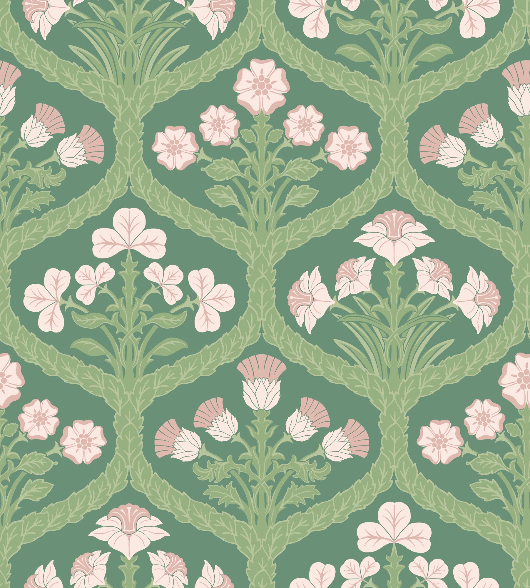 Floral Kingdom - Ballet Slipper & Leaf Green