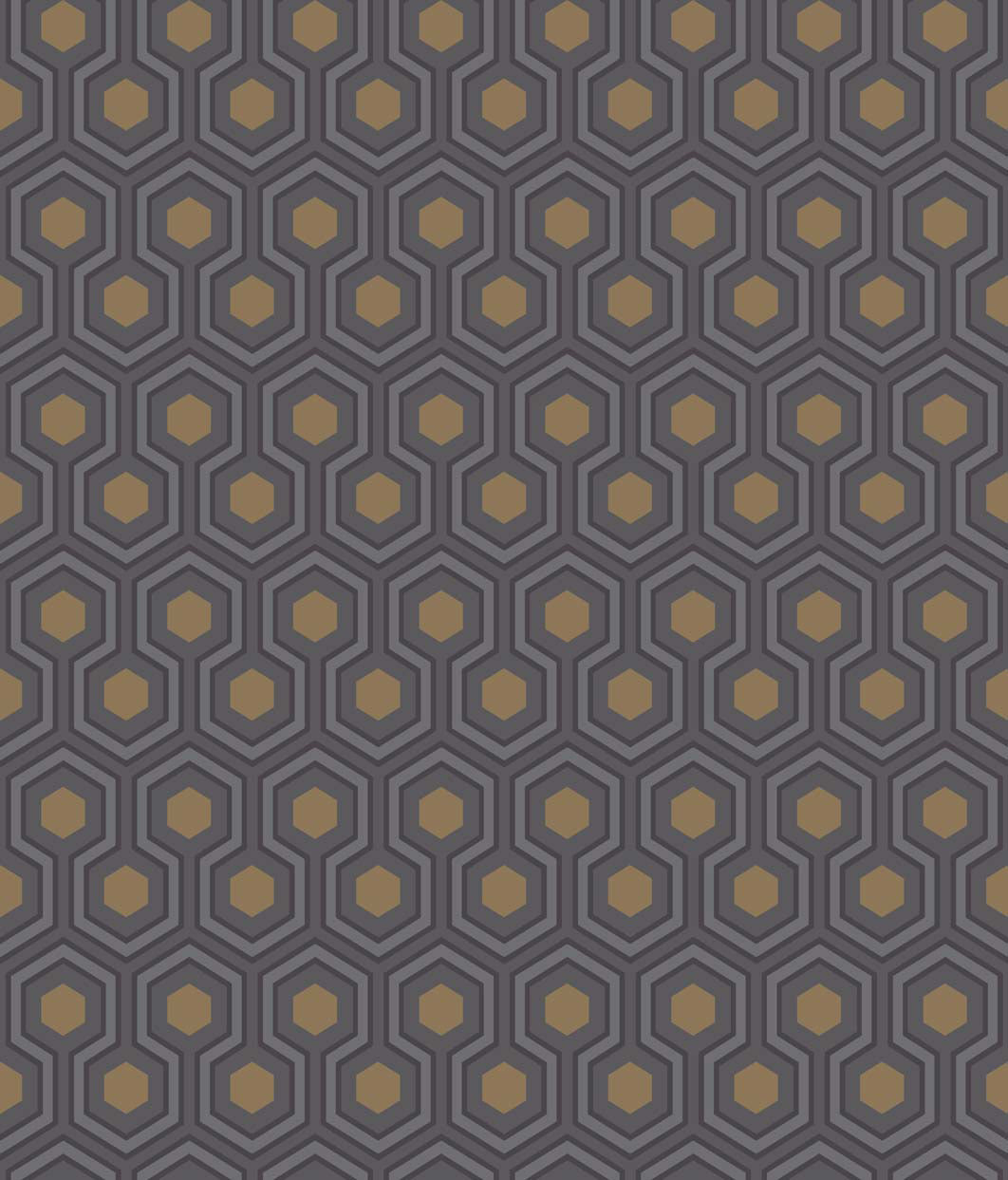 Hicks' Hexagon - Soot & Bronze on Slate Grey