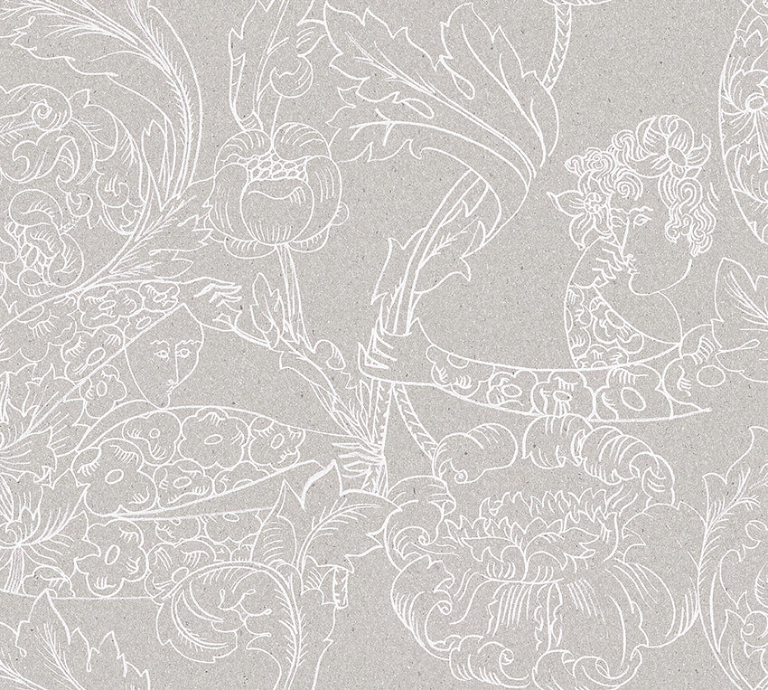 Floral Dream - Greige & White