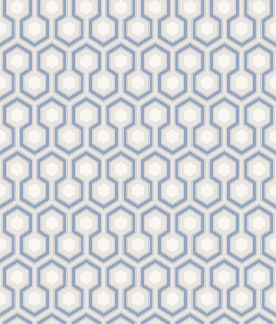 Hicks' Hexagon - Hyacinth & White on Cool Parchment