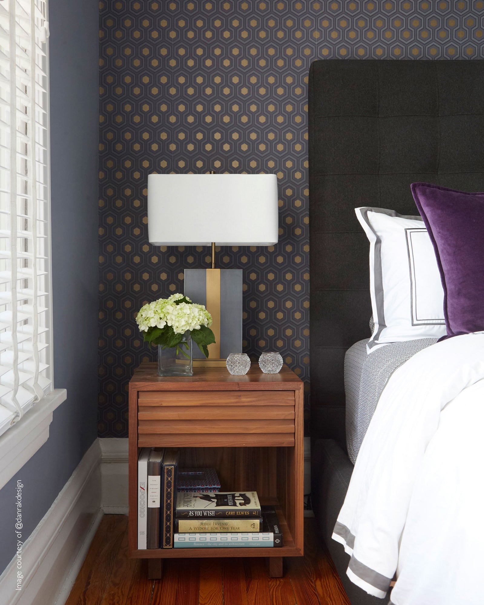 Hicks' Hexagon - Soot & Bronze on Slate Grey