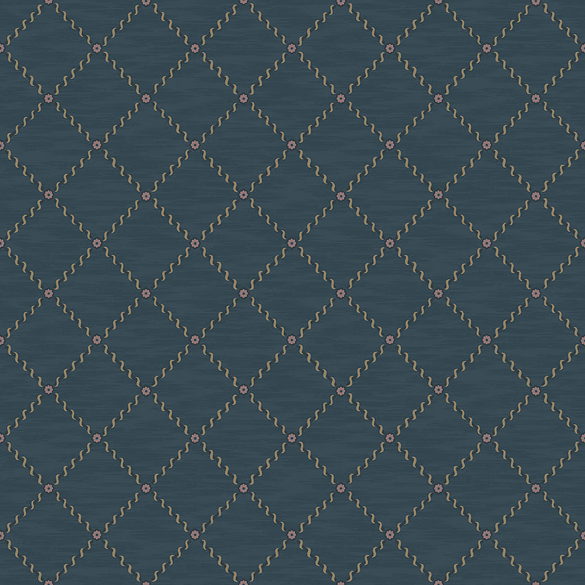 Golden Trellis - Dark Blue