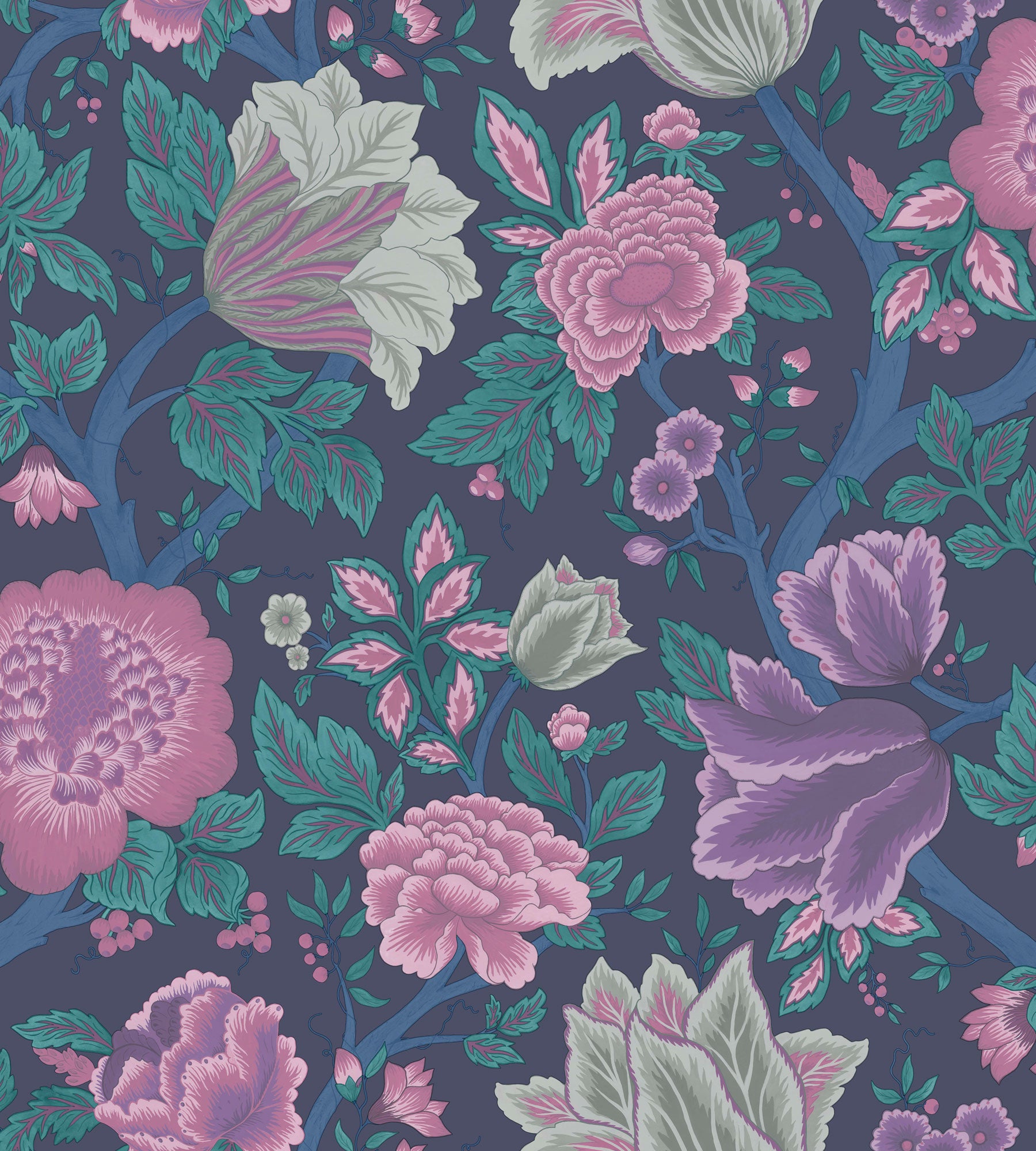 Midsummer Bloom - Mulberry, Purple & Teal
