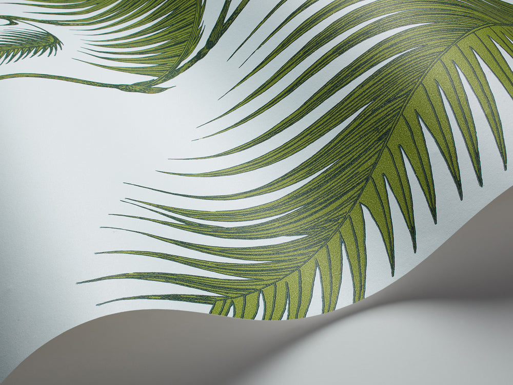 Palm Leaves - Leaf Green on Sea Foam
