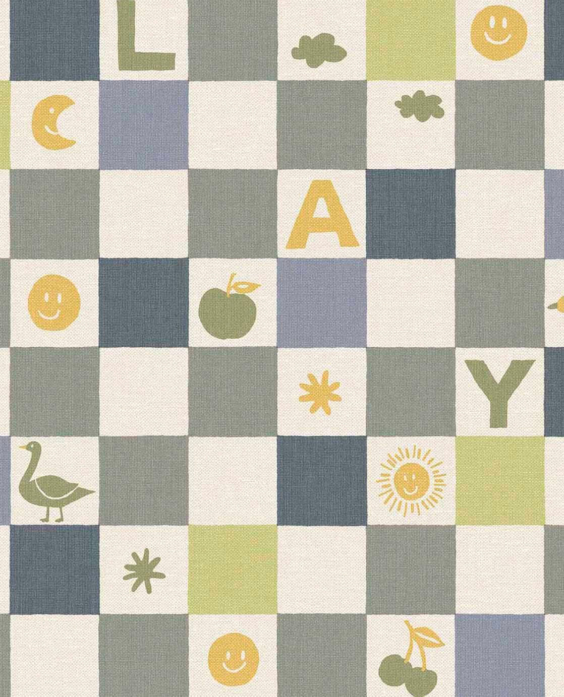 A Playful Check - Green