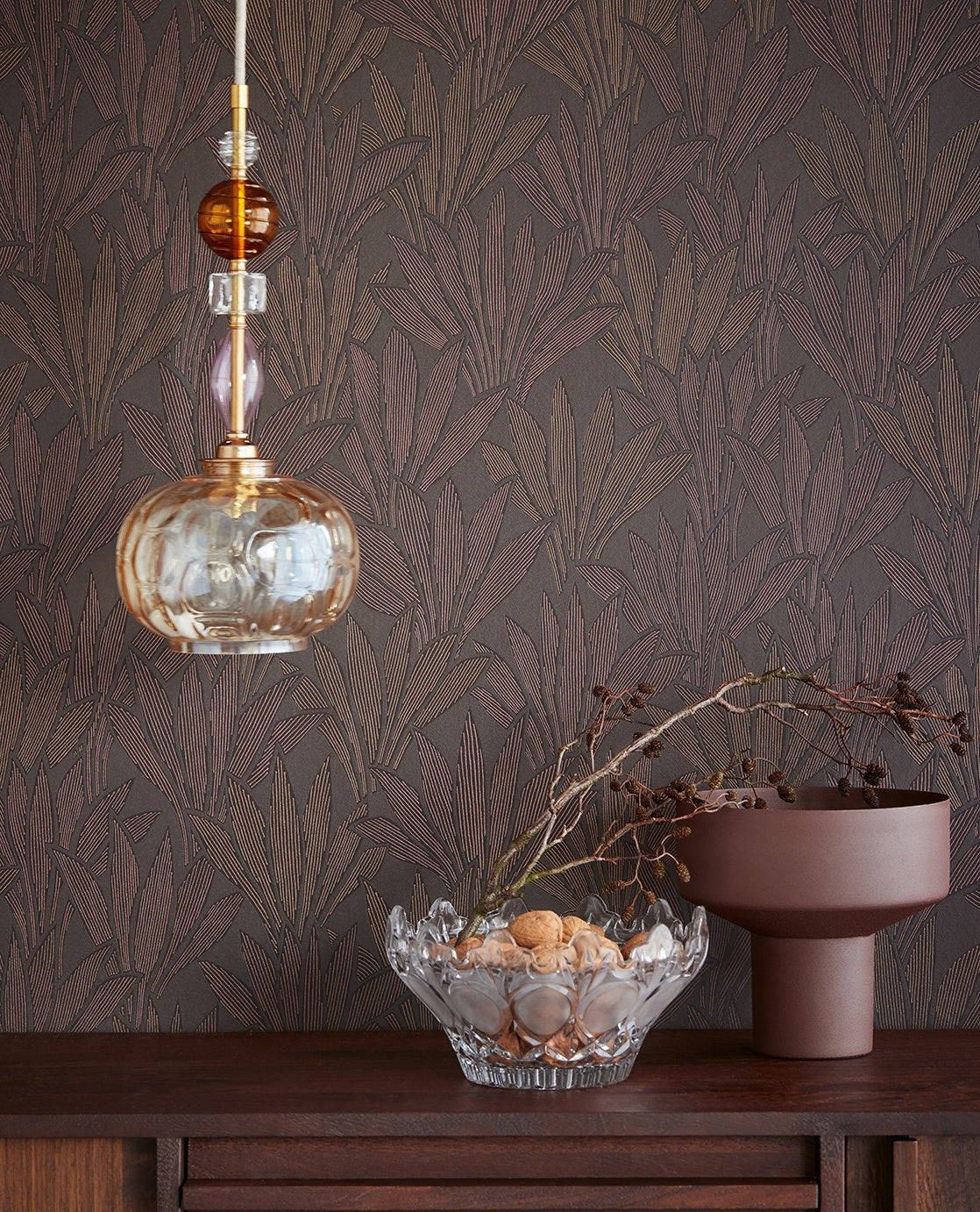 Fan Leaves - Brown & Copper