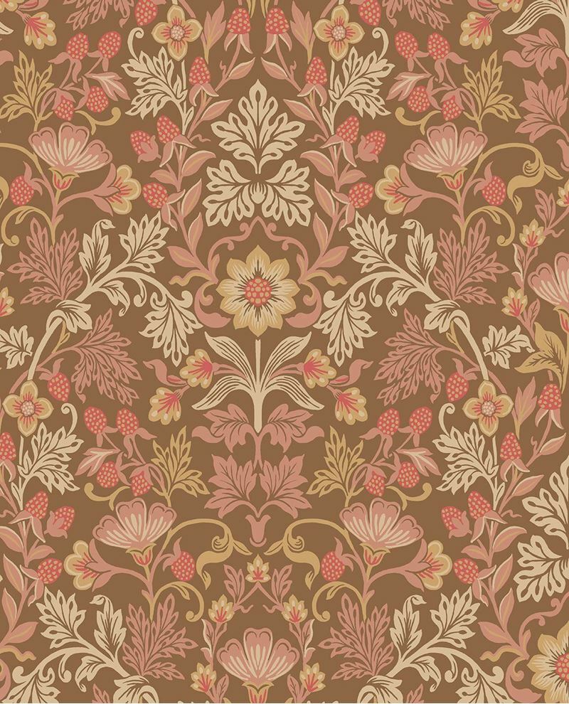 Berries & Flowers - Brown & Rose