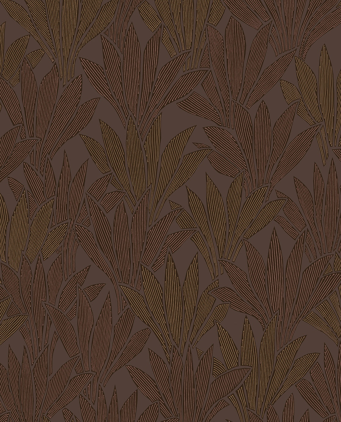 Fan Leaves - Brown & Copper