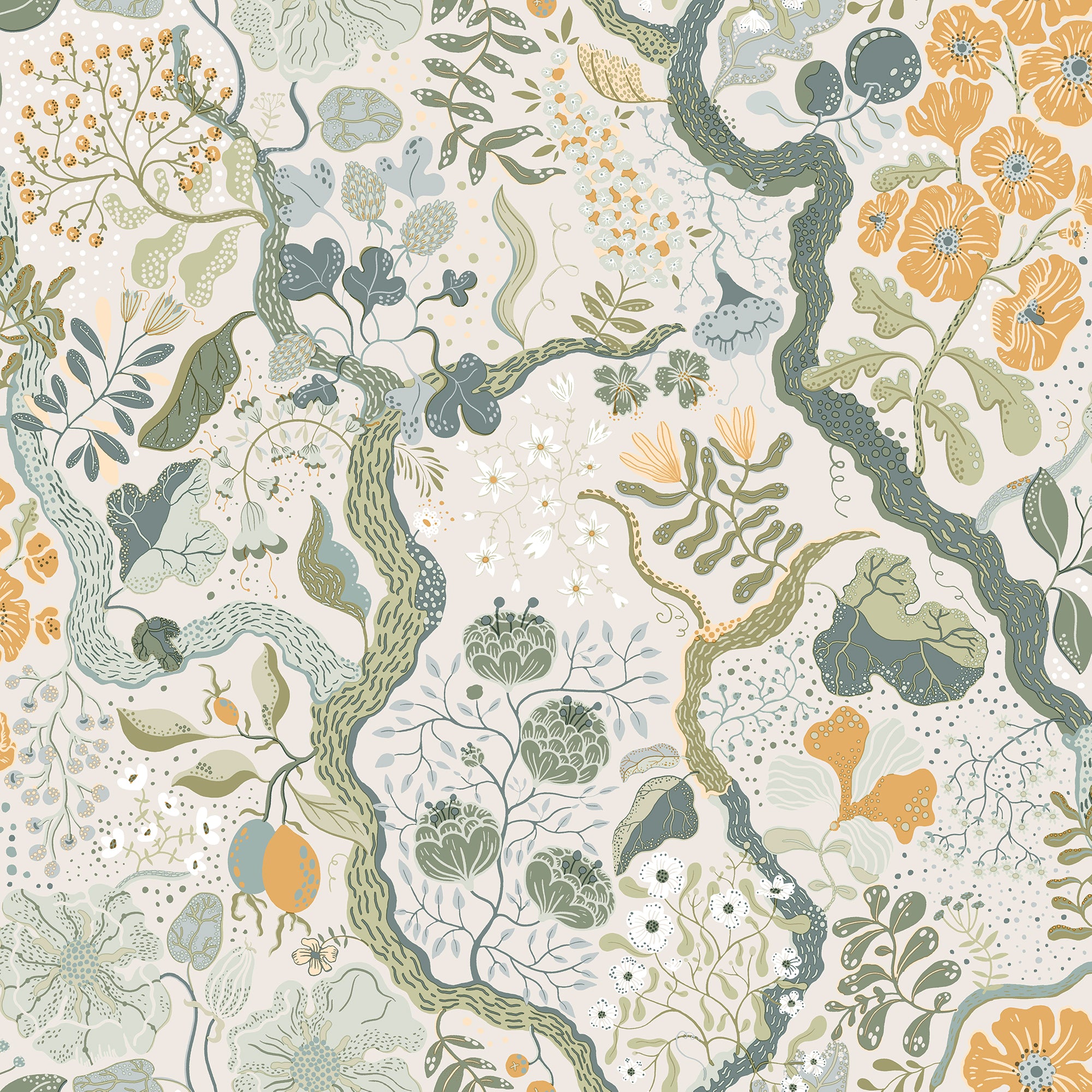 Ann - Dusty Green & Orange