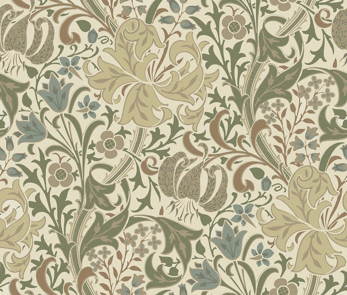 Golden Lily - Beige & Green