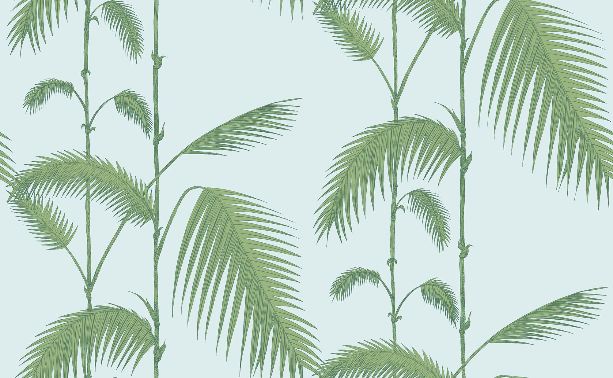 Palm Leaves - Leaf Green on Sea Foam