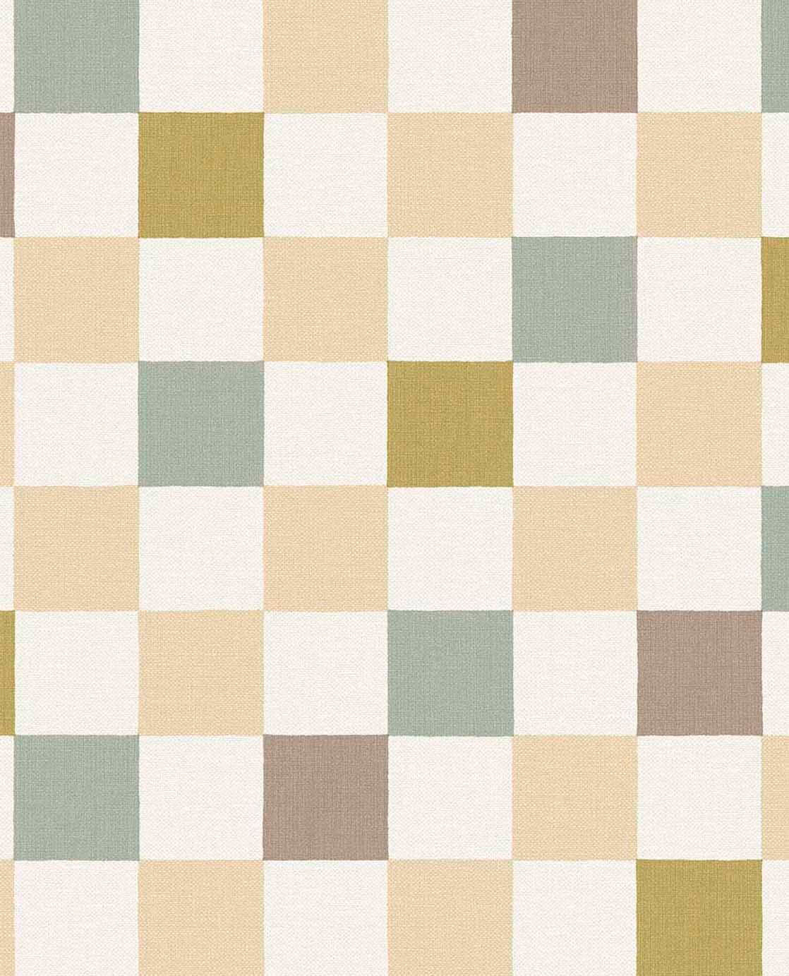 A Checkered Delight – Peach and Green