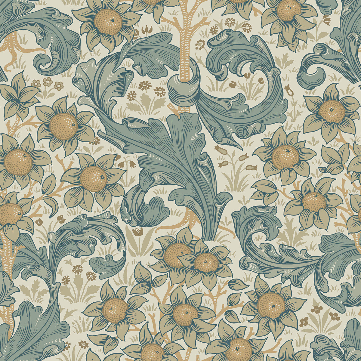 The Orchard - Turquoise & Beige