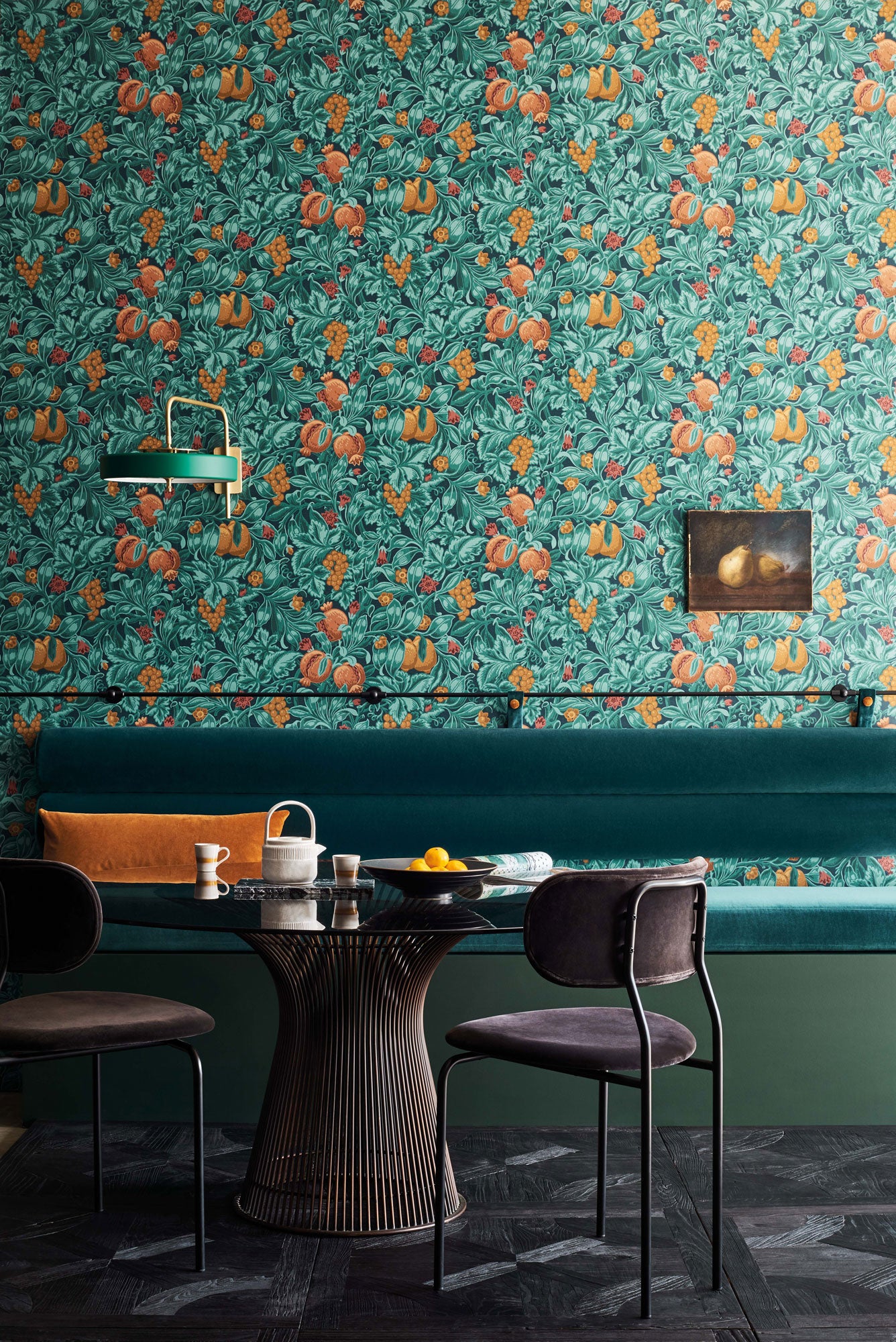 Vines of Pomona - Burnt Orange & Teal