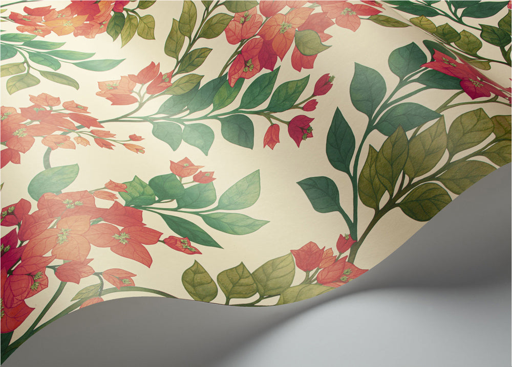 Bougainvillea - Rouge, Olive Green & Emerald