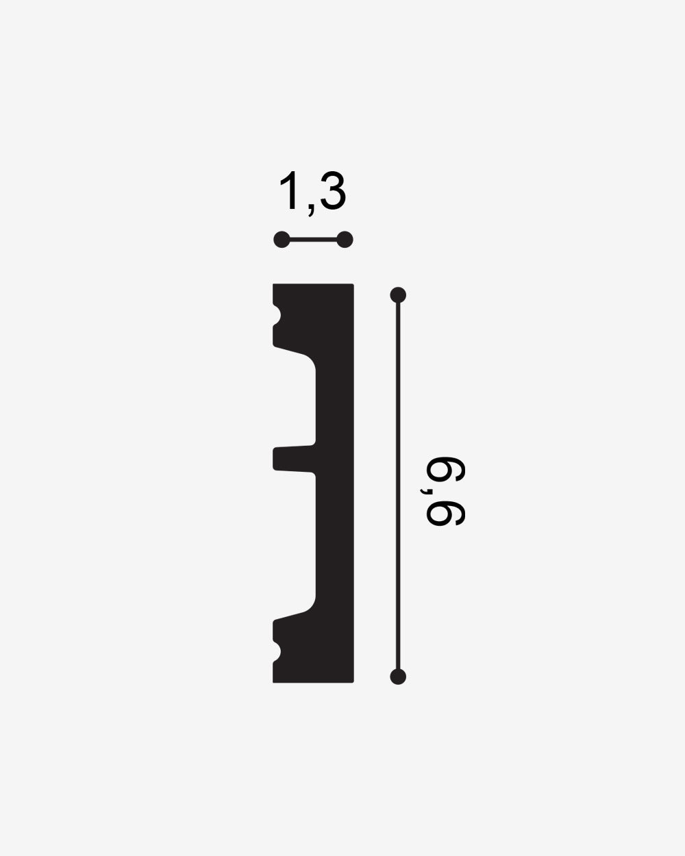 DX157-2300 Duropolymer Vægliste