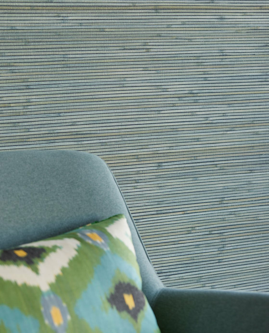 Natural Striped Bambus - Blue/Green