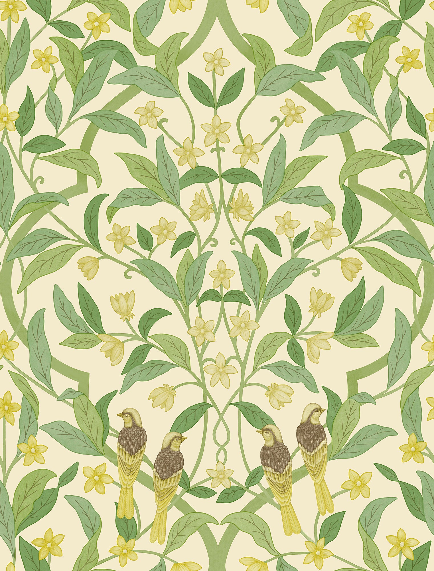 Jasmine & Serin Symphony - Chartreuse & Olive Green