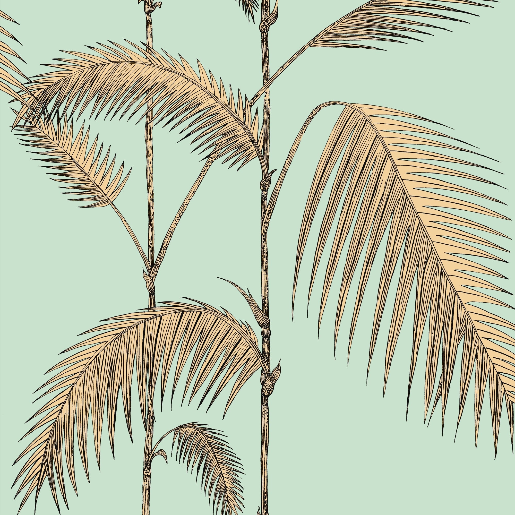 Palm Leaves - Mint & Sand