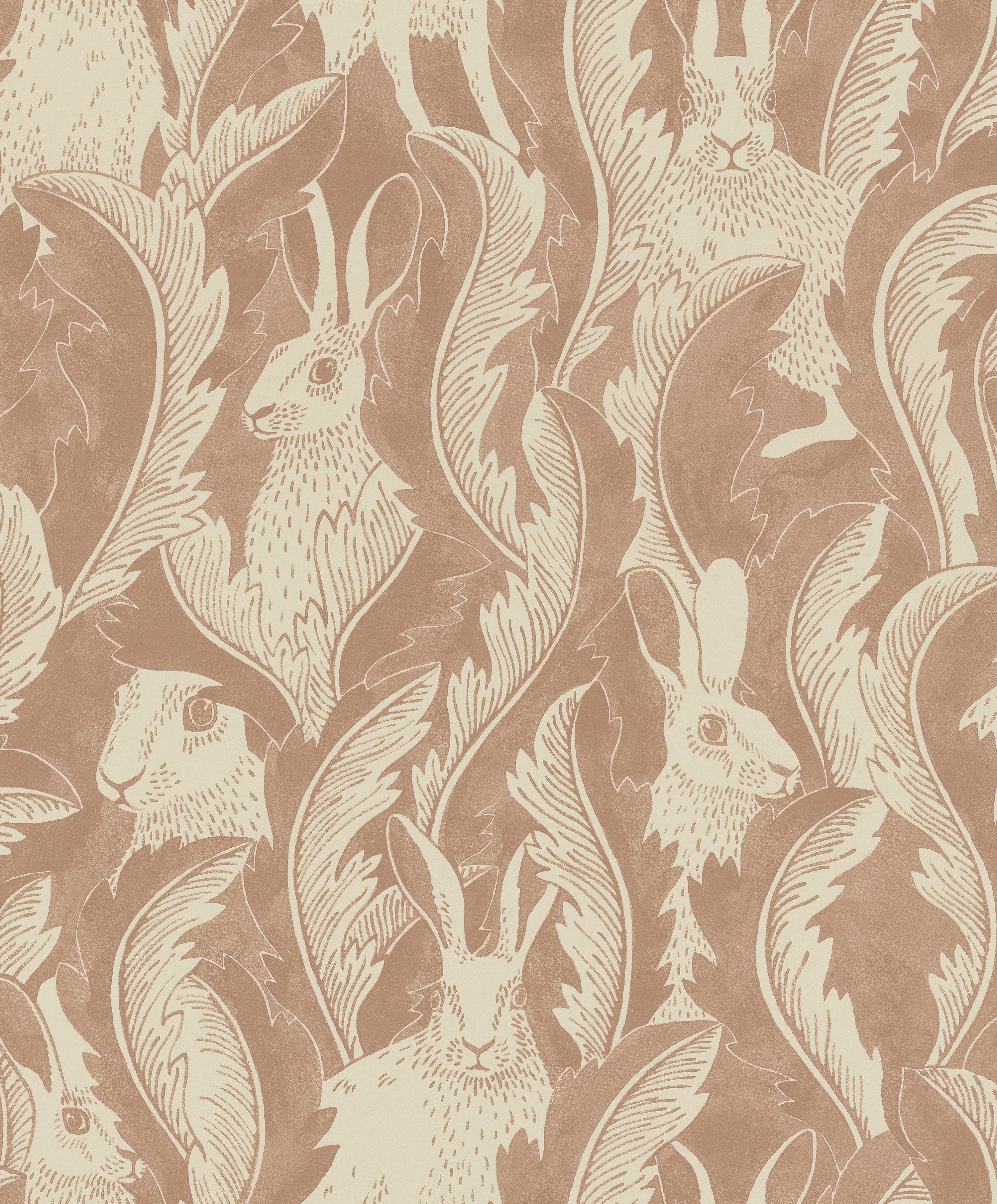 Hares in hiding - Dusty Pink