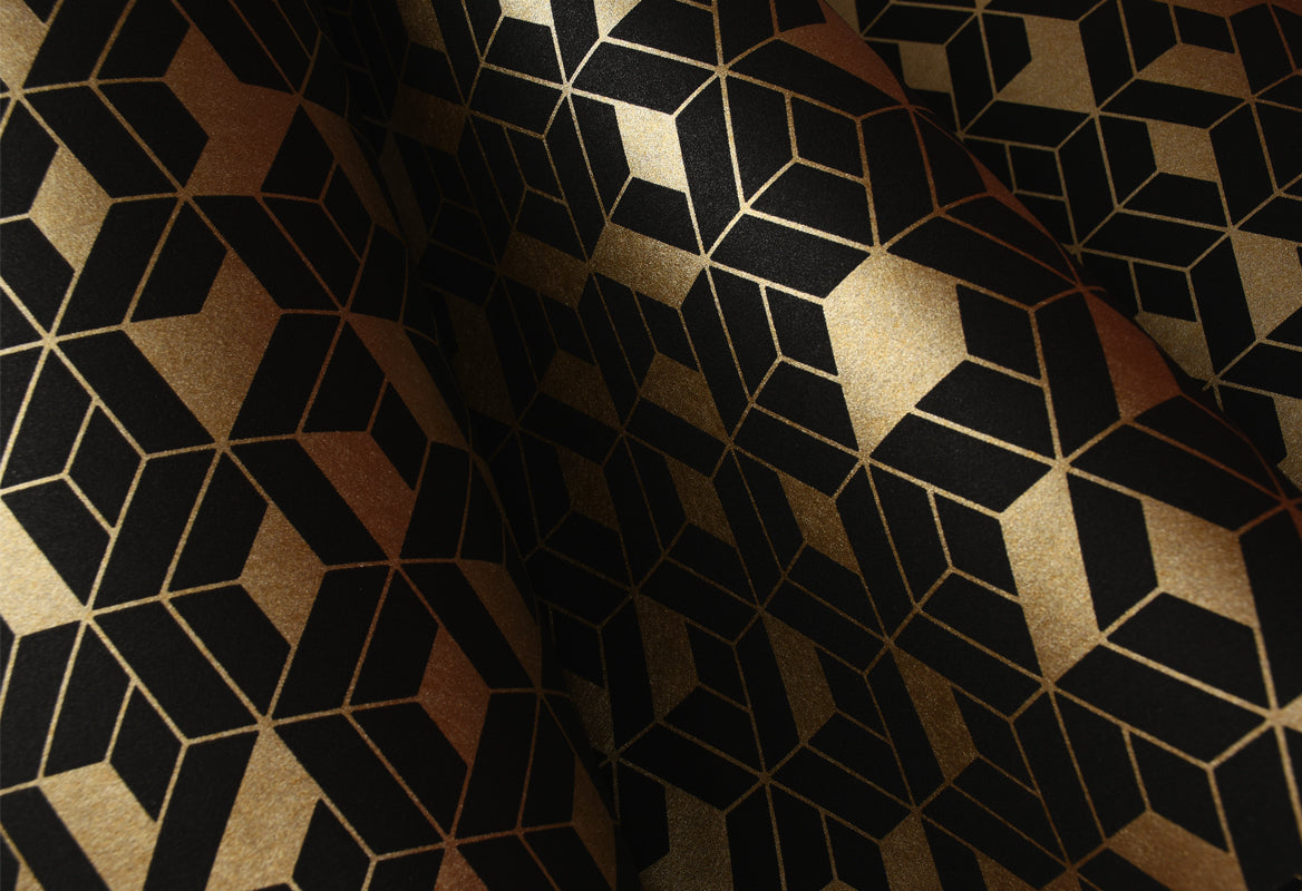 Tinted Tiles - Flake - Black & Gold